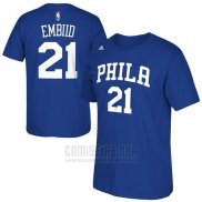 Camiseta Manga Corta Joel Embiid Philadelphia 76ers Azul2