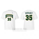 Camiseta Manga Corta Kevin Durant Seattle SuperSonics Blanco Retro