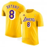 Camiseta Manga Corta Kobe Bayant 8 Los Angeles Lakers Amarillo2