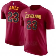 Camiseta Manga Corta Lebron James Cleveland Cavaliers 2019 Rojo