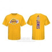 Camiseta Manga Corta Lebron James Los Angeles Lakers Amarillo6