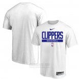Camiseta Manga Corta Los Angeles Clippers Practice Performance 2022-23 Blanco