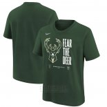 Camiseta Manga Corta Milwaukee Bucks 2023 NBA Playoffs Mantra Verde