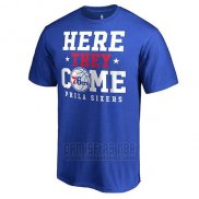 Camiseta Manga Corta Philadelphia 76ers Azul Here They Come