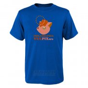 Camiseta Manga Corta Philadelphia 76ers Cruzado Pokemon Vulpix Azul