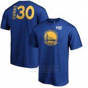 Camiseta Manga Corta Stephen Curry Golden State Warriors 2019 NBA Finals Azul