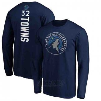 Camiseta Manga Larga Karl-Anthony Towns Minnesota Timberwolves 2019-20 Azul