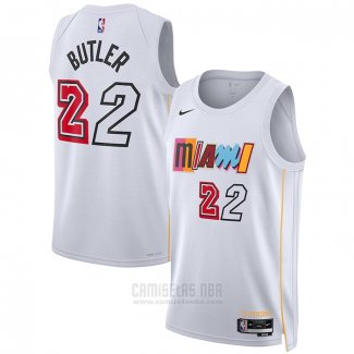 Camiseta Miami Heat Jimmy Butler #22 Ciudad 2022-23 Blanco