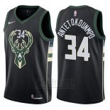 Camiseta Milwaukee Bucks Giannis Antetokounmpo #34 2017-18 Negro