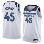 Camiseta Minnesota Timberwolves Cole Aldrich #45 Association 2018 Blanco