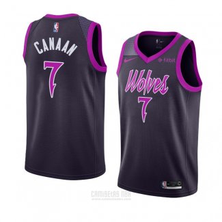 Camiseta Minnesota Timberwolves Isaiah Canaan #7 Ciudad 2018-19 Violeta