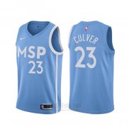 Camiseta Minnesota Timberwolves Jarrett Culver #23 Ciudad 2019-20 Azul