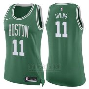 Camiseta Mujer Boston Celtics Kyrie Irving #11 Icon 2017-18 Verde