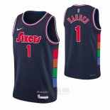 Camiseta Philadelphia 76ers James Harden #1 Ciudad 2021-22 Azul