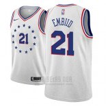 Camiseta Philadelphia 76ers Joel Embiid #21 Earned 2018-19 Gris