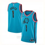 Camiseta Phoenix Suns Devin Booker #1 Ciudad 2022-23 Azul