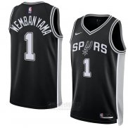 Camiseta San Antonio Spurs Victor Wembanyama #1 Icon 2022-23 Negro