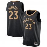 Camiseta Toronto Raptors Fred Vanvleet #23 Ciudad 2022-23 Negro