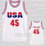 Camiseta USA 1992 Donald Trump #45 Blanco