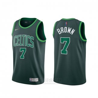 Camiseta Boston Celtics Jaylen Brown #7 Earned 2020-21 Verde