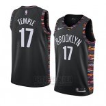 Camiseta Brooklyn Nets Garrett Temple #17 Ciudad 2019 Negro