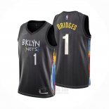 Camiseta Brooklyn Nets Mikal Bridges #1 Ciudad 2022-23 Negro