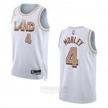 Camiseta Cleveland Cavaliers Evan Mobley #4 Ciudad 2022-23 Blanco