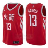 Camiseta Houston Rockets James Harden #13 Ciudad 2017-18 Rojo