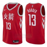 Camiseta Houston Rockets James Harden #13 Ciudad 2017-18 Rojo