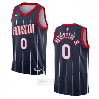 Camiseta Houston Rockets Tyty Washington JR. #0 Ciudad 2022-23 Negro