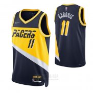 Camiseta Indiana Pacers Domantas Sabonis #11 Ciudad 2021-22 Azul