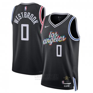 Camiseta Los Angeles Clippers Russell Westbrook #0 Ciudad 2022-23 Negro