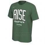 Camiseta Manga Corta Boston Celtics Verde 2019 NBA Playoffs Rise Together