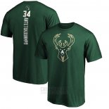 Camiseta Manga Corta Giannis Antetokounmpo Milwaukee Bucks 2019-20 Verde