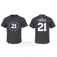 Camiseta Manga Corta Joel Embiid Philadelphia 76ers Gris Ciudad