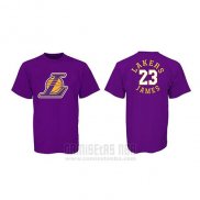 Camiseta Manga Corta Lebron James Los Angeles Lakers Violeta4