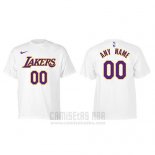 Camiseta Manga Corta Los Angeles Lakers Personalizada Blanco