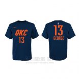 Camiseta Manga Corta Paul George Oklahoma City Thunder Azul Marino