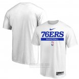 Camiseta Manga Corta Philadelphia 76ers Practice Performance 2022-23 Blanco