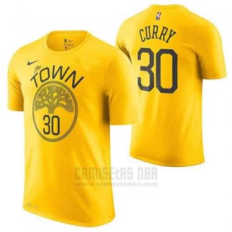 Camiseta Manga Corta Stephen Curry Golden State Warriors Amarillo