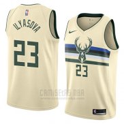 Camiseta Milwaukee Bucks Ersan Ilyasova #23 Ciudad 2018 Crema