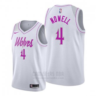 Camiseta Minnesota Timberwolves Jaylen Nowell #4 Earned Blanco