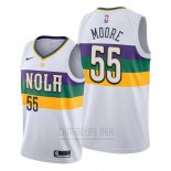 Camiseta New Orleans Pelicans E'twaun Moore #55 Ciudad Edition Blanco