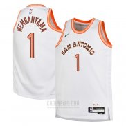 Camiseta Nino San Antonio Spurs Victor Wembanyama #1 Ciudad 2023-24 Blanco