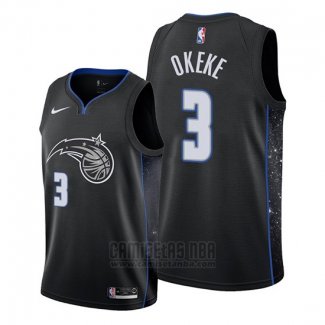 Camiseta Orlando Magic Chuma Okeke #3 Ciudad 2019-20 Negro