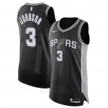Camiseta San Antonio Spurs Keldon Johnson #3 Icon Autentico Negro