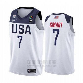 Camiseta USA Marcus Smart #7 2019 FIBA Basketball USA Cup Blanco