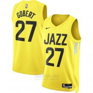 Camiseta Utah Jazz Rudy Gobert #27 Icon 2022-23 Amarillo