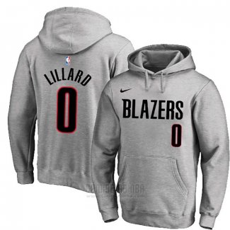 Sudaderas con Capucha Damian Lillard Portland Trail Blazers Gris