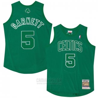 Camiseta Boston Celtics Kevin Garnett #5 Mitchell & Ness 2012 Verde